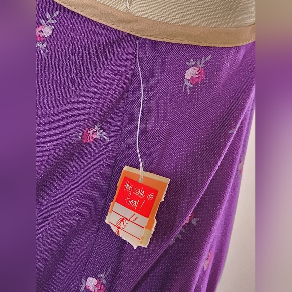 70s Dead Stock Jumpsuit by Peaches my Love Floral Jumpsuit Straight Legs XS S - Picture 8 of 10